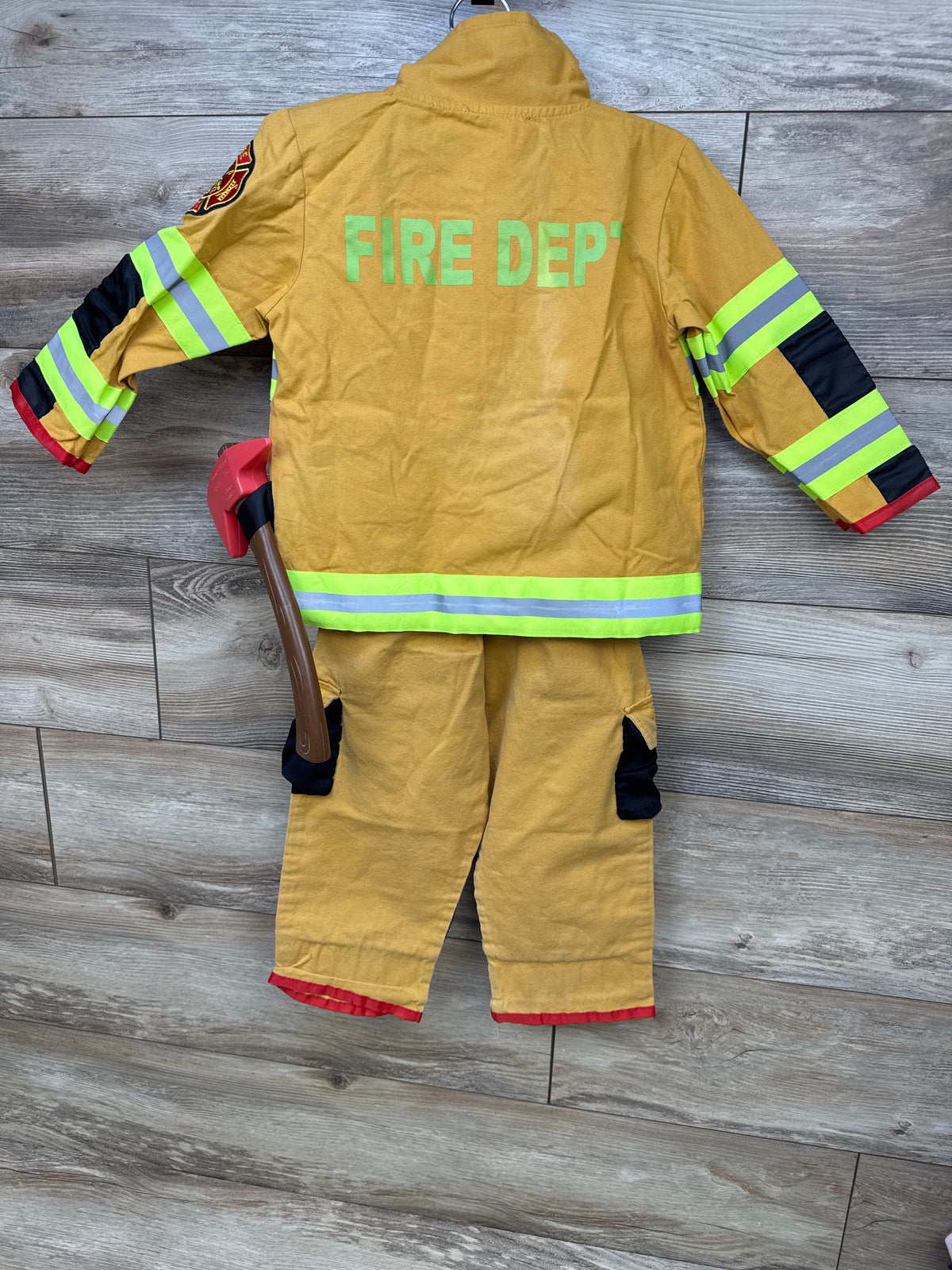 Teetot & Co. 4pc Firefighter Costume Yellow sz 3-4T