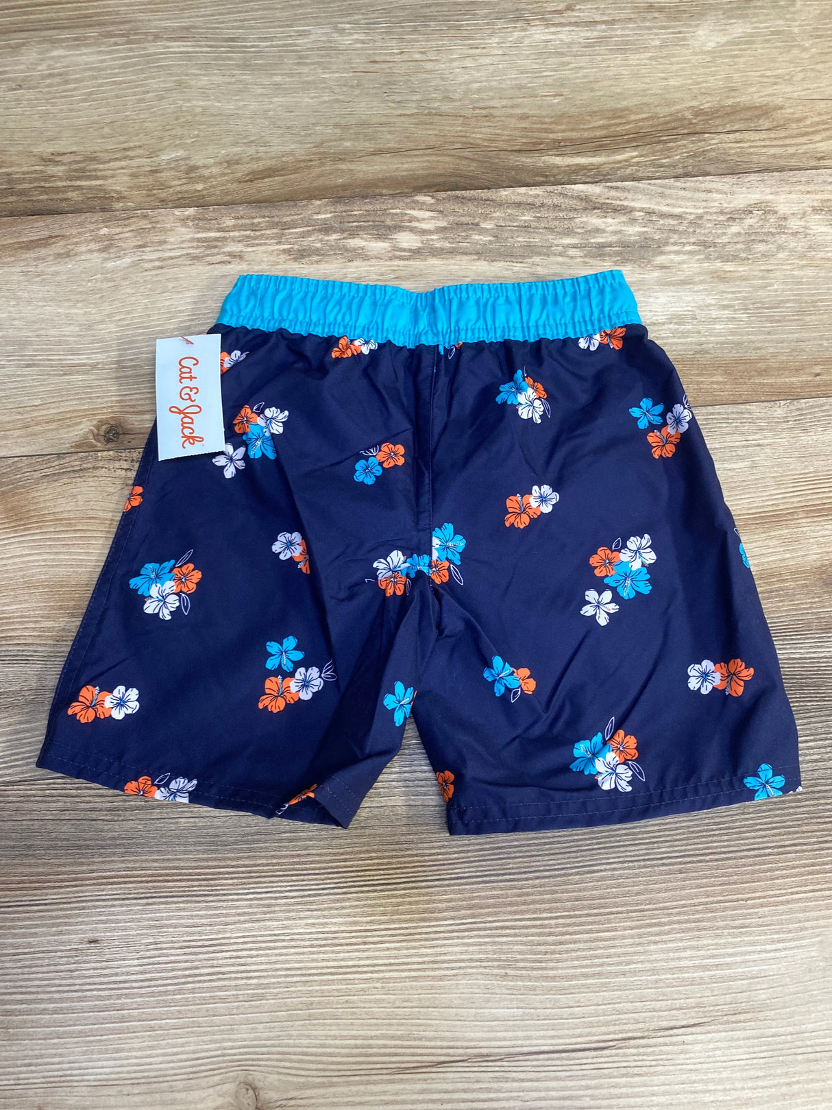 NEW Cat & Jack Floral Swim Trunks Navy sz 5T