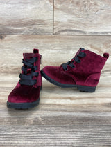 Cat & Jack Giovanna Velvet Boots Burgundy sz 9c