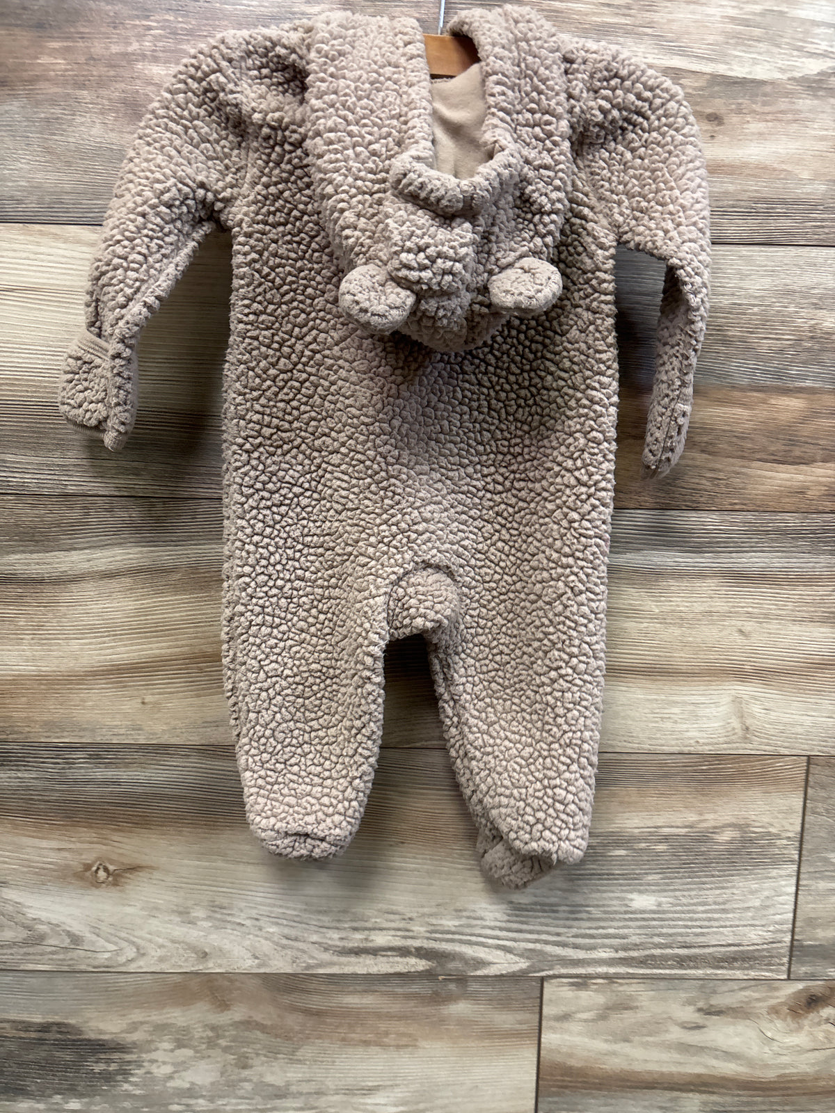 Disney Baby Winnie The Pooh Sherpa Hooded Coverall Brown sz 3-6m