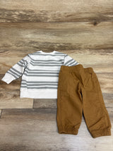Carter's 2pc Striped Knit Sweater & Pants Set White sz 6m