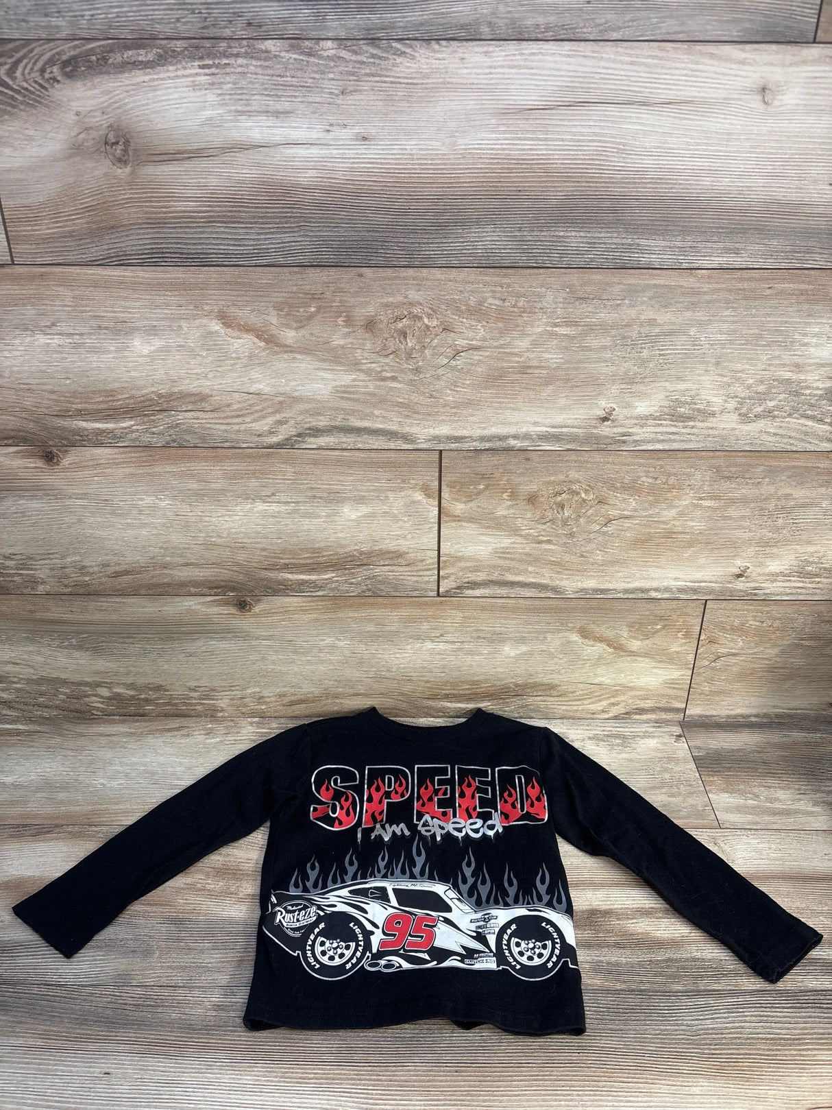 Disney Pixar Cars I Am Speed Long Sleeve Shirt Black sz 5T