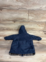 Full Zip Faux Fur Snow Jacket Navy sz 6-9m