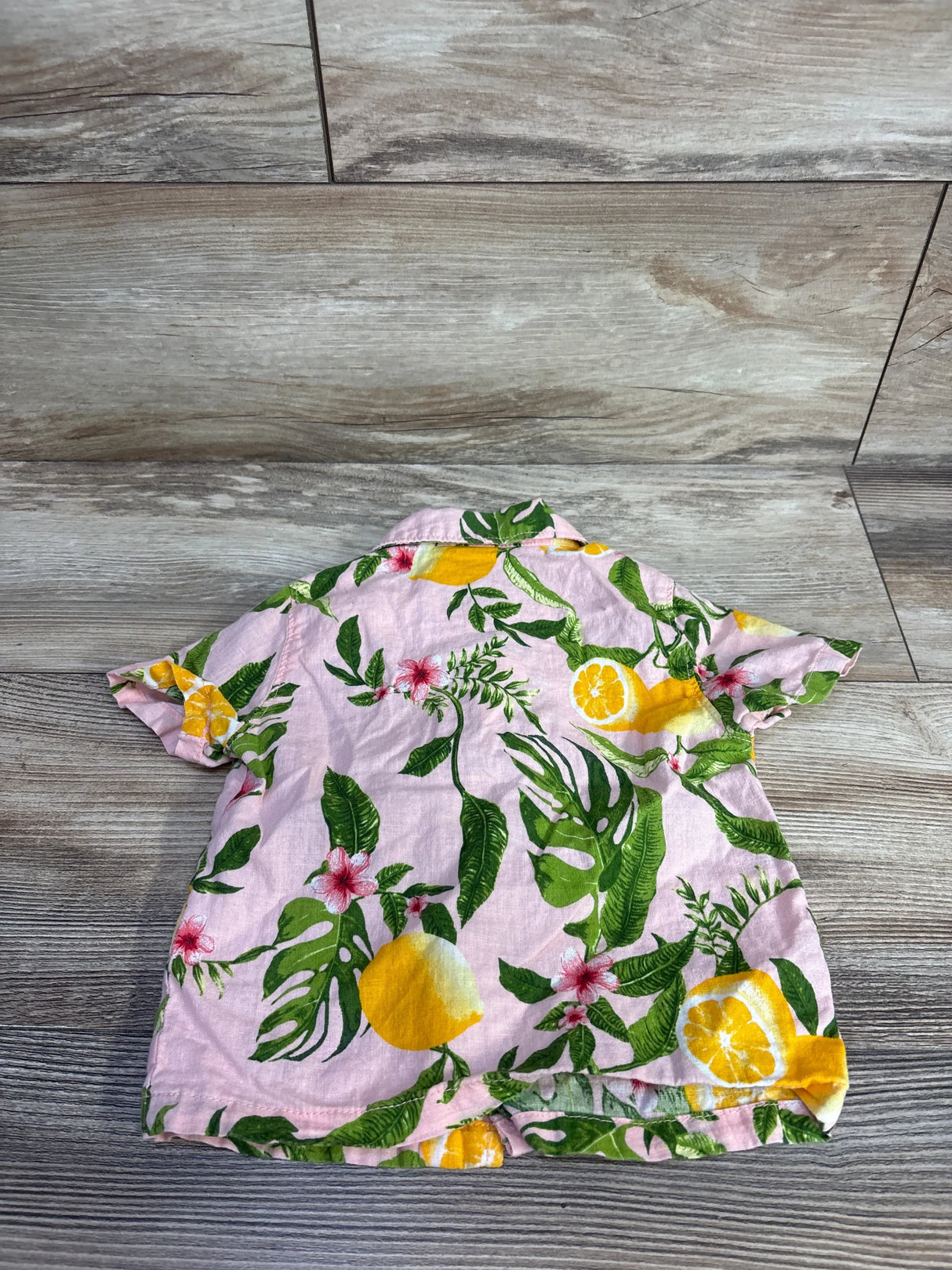 Old Navy Linen Blend Button Up Shirt Pink sz 12-18m