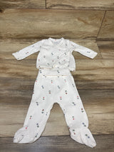 Just One You 2pc Kimono Shirt & Footed Pants Set White sz 3m