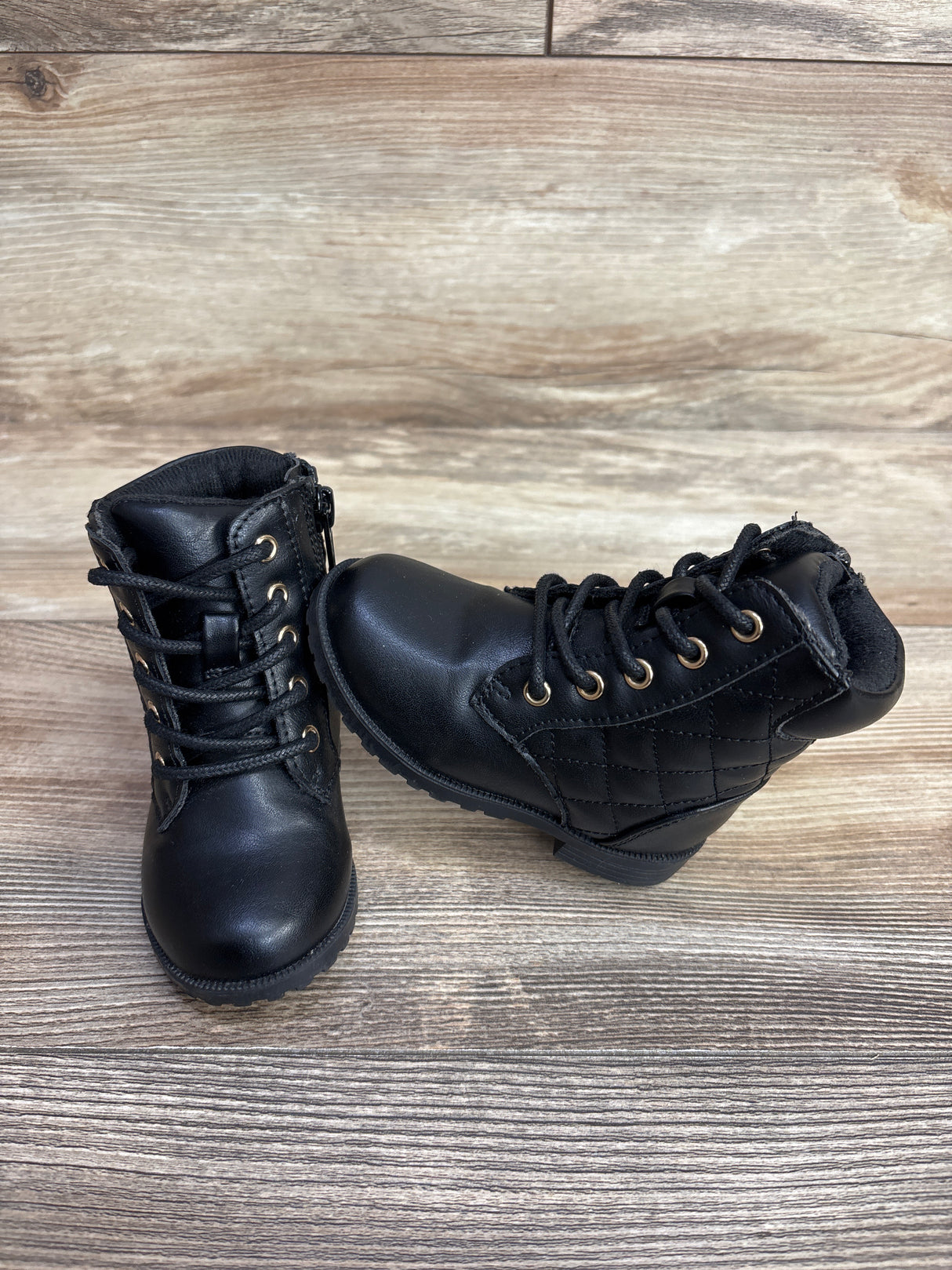 Children's Place Quilted Boots Black sz 5c