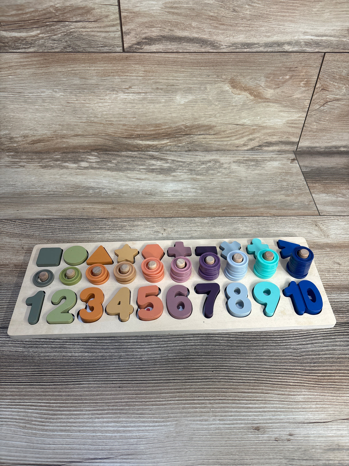 Montessori Activity Board: Teaches Numbers, Counting, Math, Colors, Shapes
