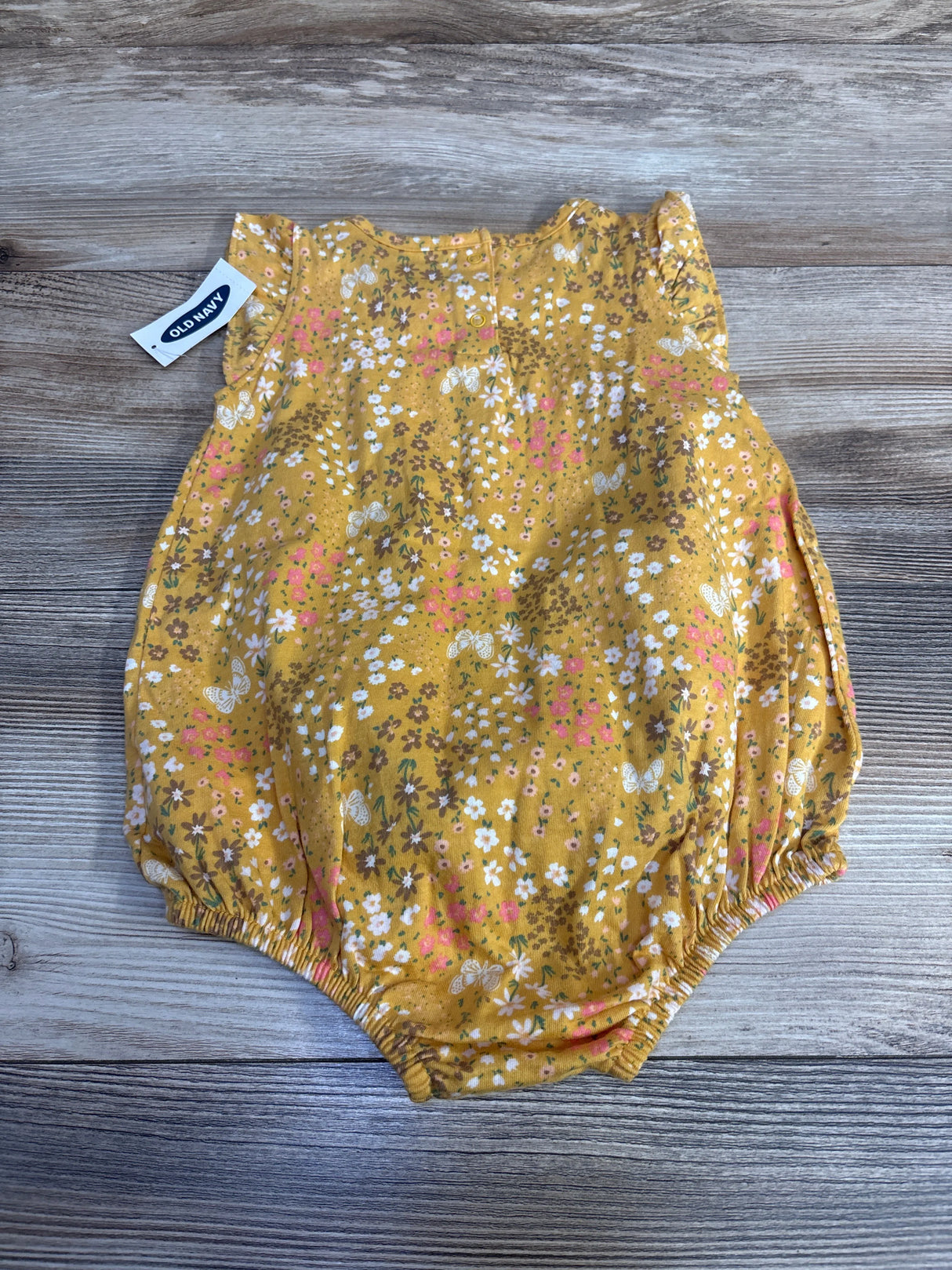 NEW Old Navy Floral Bubble Romper Yellow sz 12-18m