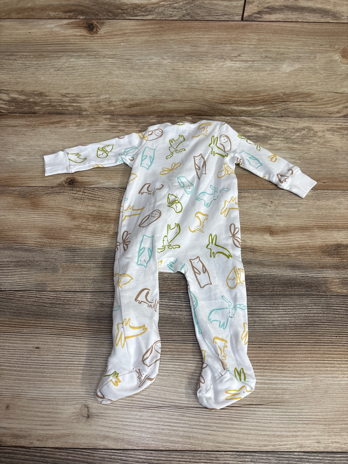 Okie Dokie Animal Print Sleeper White sz 3m