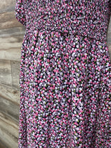 Eden & Oliva Floral Smocked Dress Black sz XL