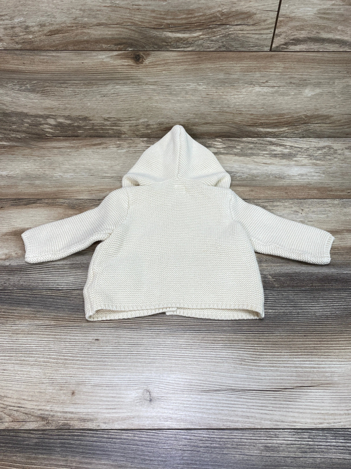 Baby Gap Bear Garter Hooded Cardigan Cream  sz 3-6m