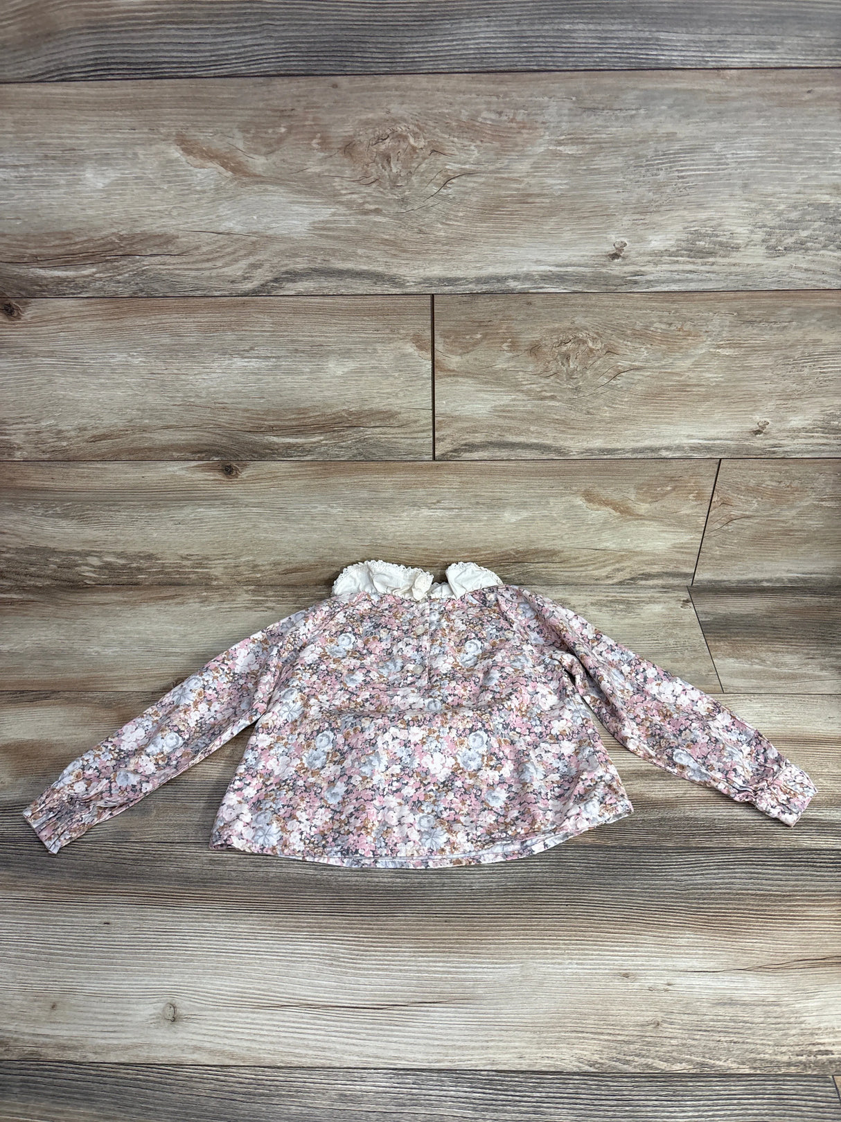Janie & Jack Floral Ruffle Collar Top in Nutmeg Cream Floral sz 4T
