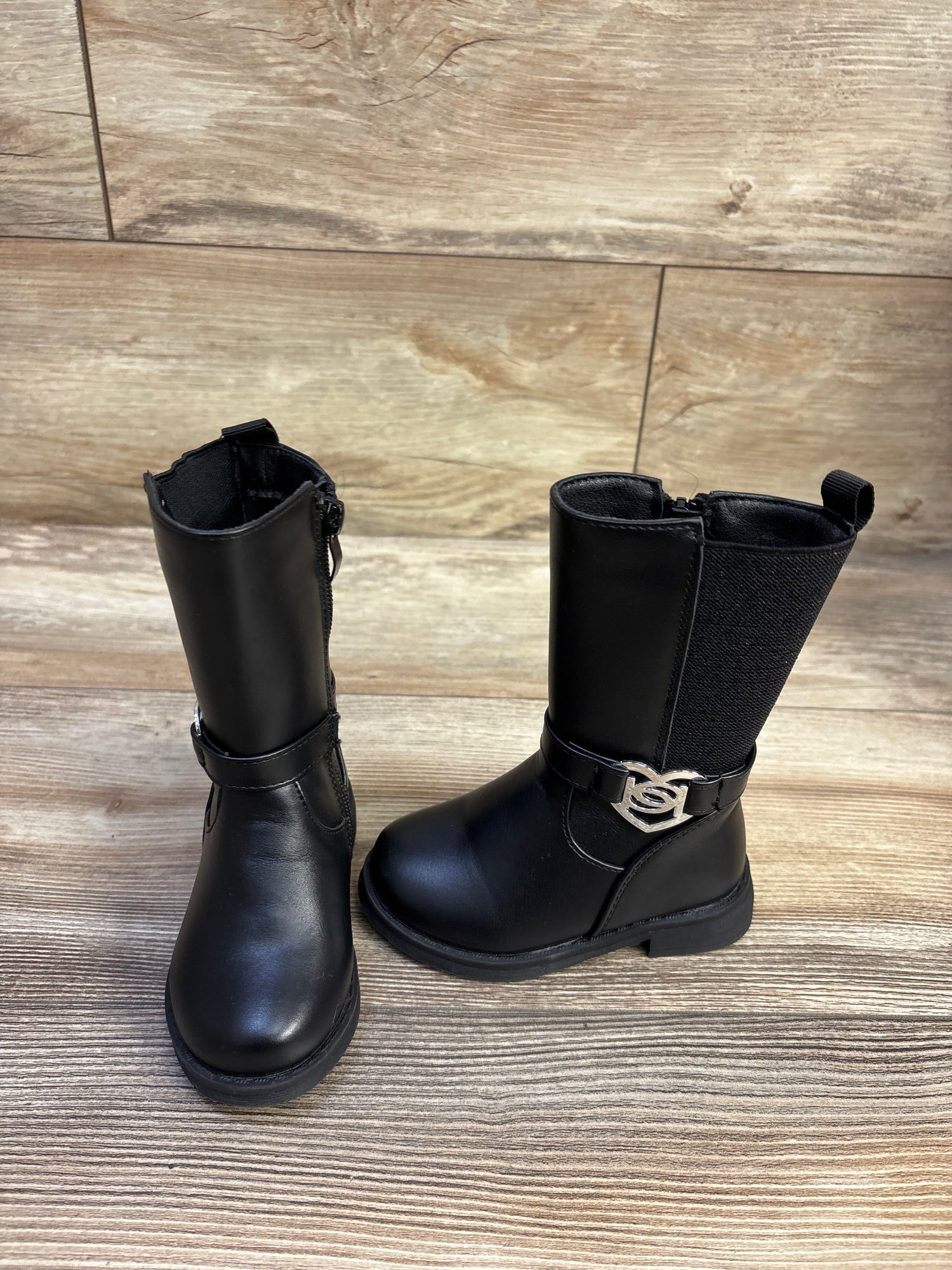Bebe Nettie Round Toe High Boots Black sz 5c