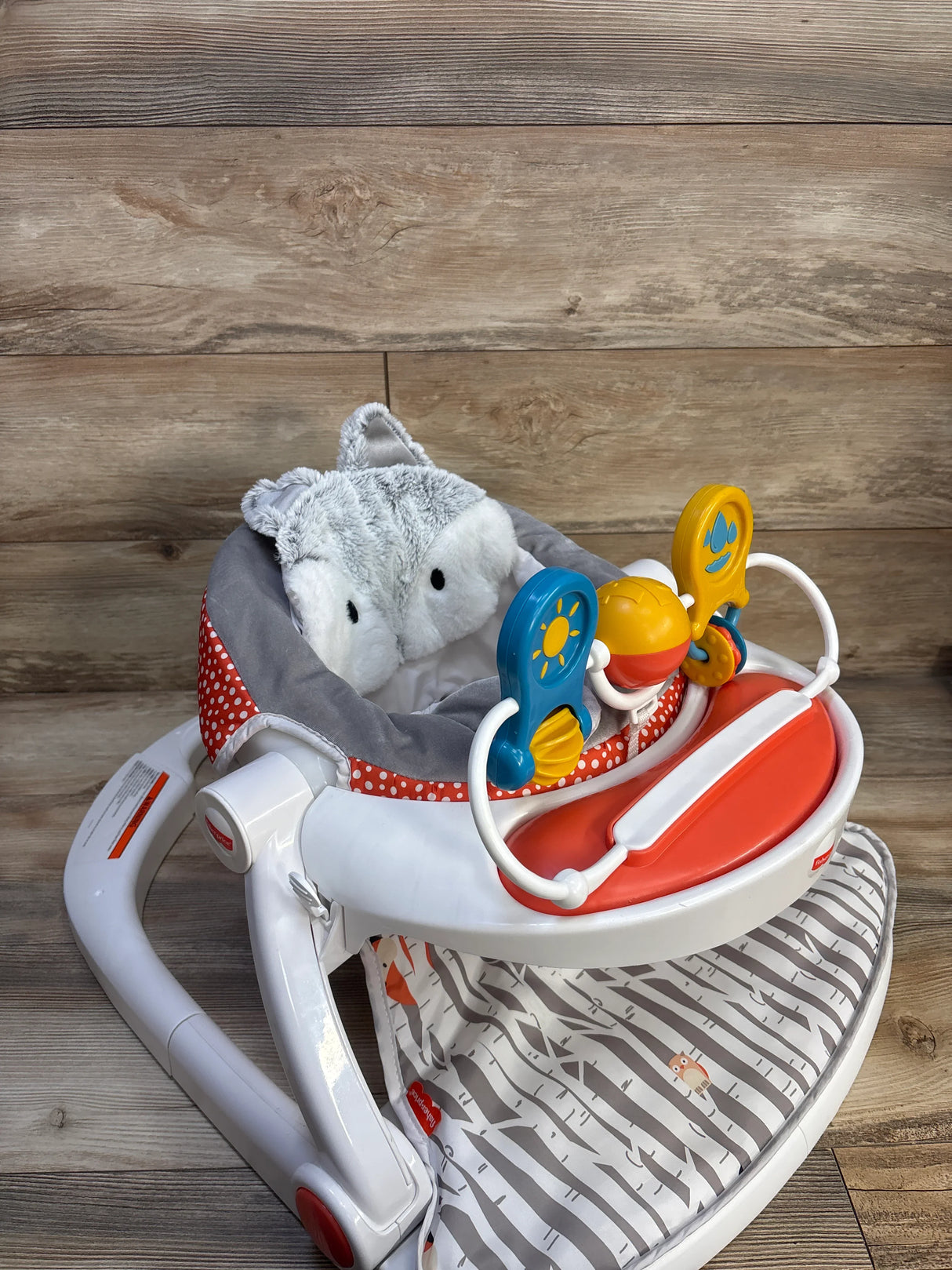Fisher Price Baby Deluxe Sit-Me-Up Floor Seat with Toy Bar, Fox