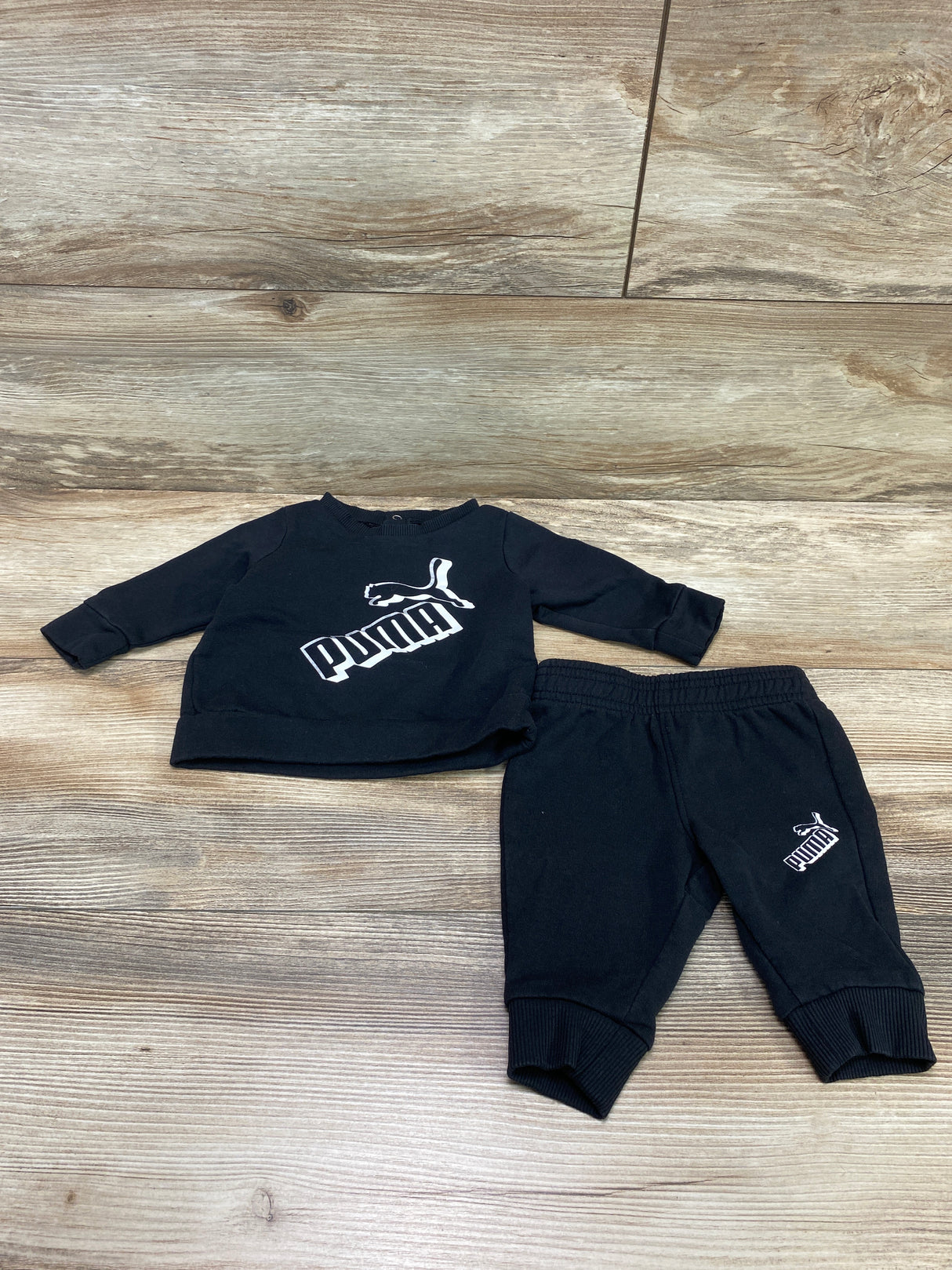 Puma 2pc Logo Sweatshirt Set Black sz 0-3m