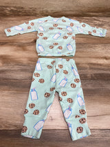 Monica + Andy 2pc Cookies & Milk Kimono Shirt & Pants Mint sz 0-3m