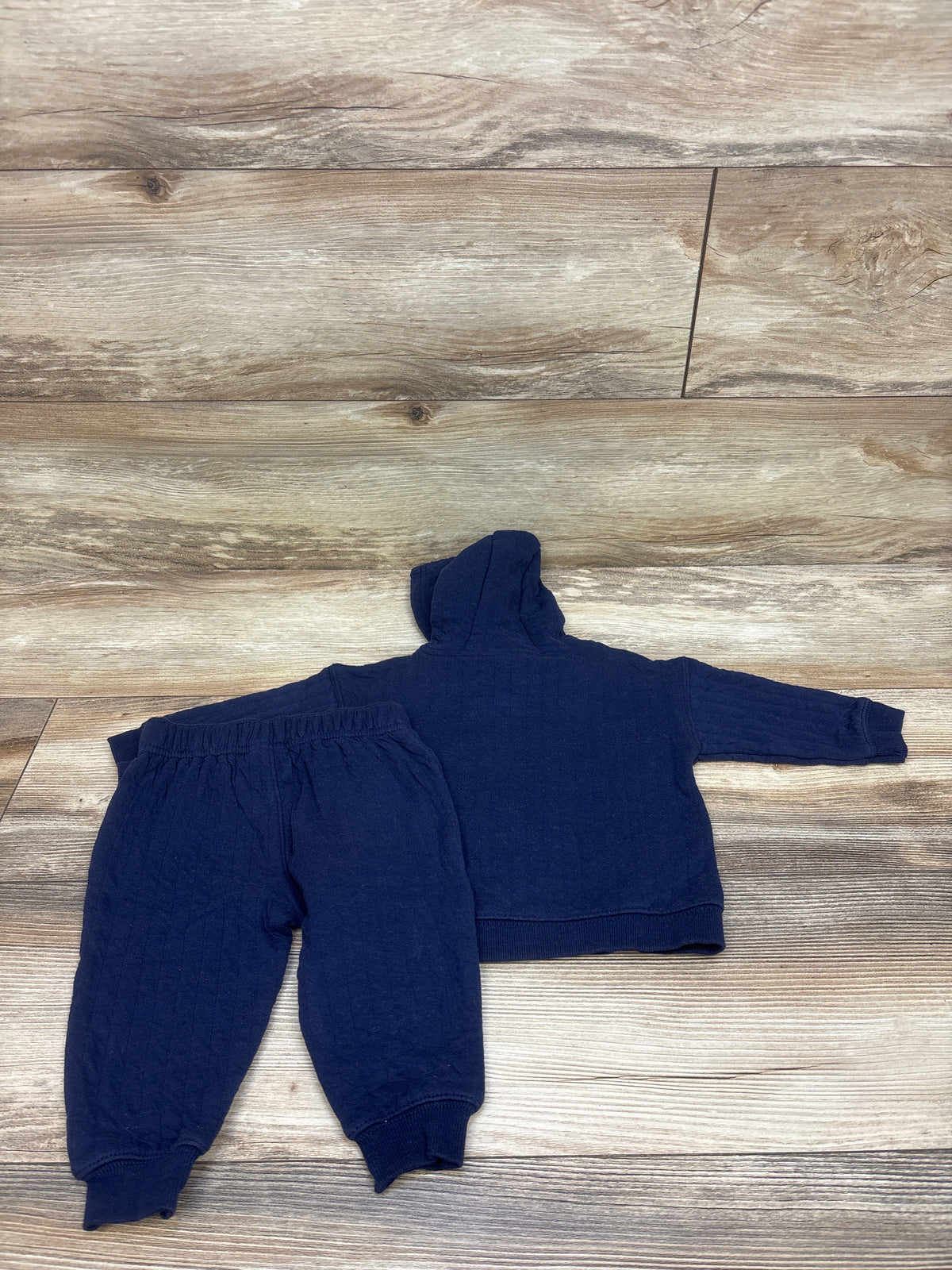 Carter's 2pc Quilted Hooded Sweatshirt & Pants Set Navy sz 12m
