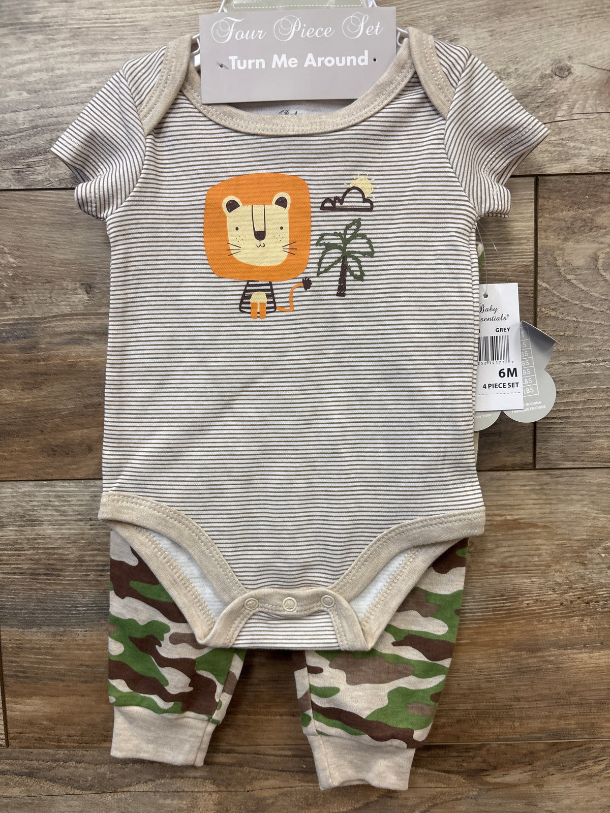 NEW Baby Essentials 4pc Camo Layette Gift Set Beige sz 6m