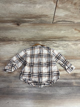 Old Navy Plaid Button Up Flannel Beige sz 6-12m