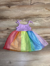 Cat & Jack Ribbed Rainbow Tulle Dress Purple sz 12m