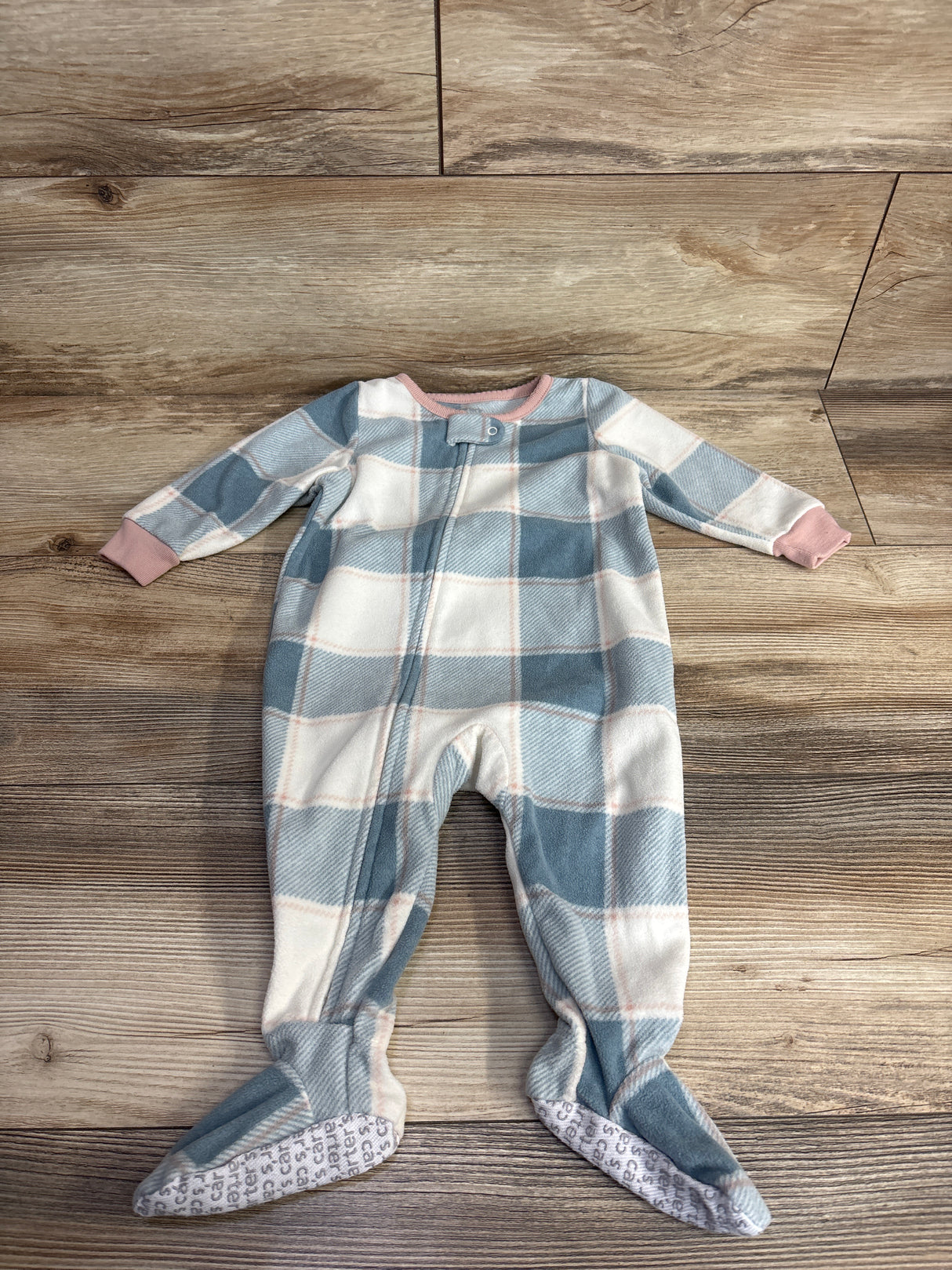 Carter's Plaid Blanket Sleeper Blue sz 9m