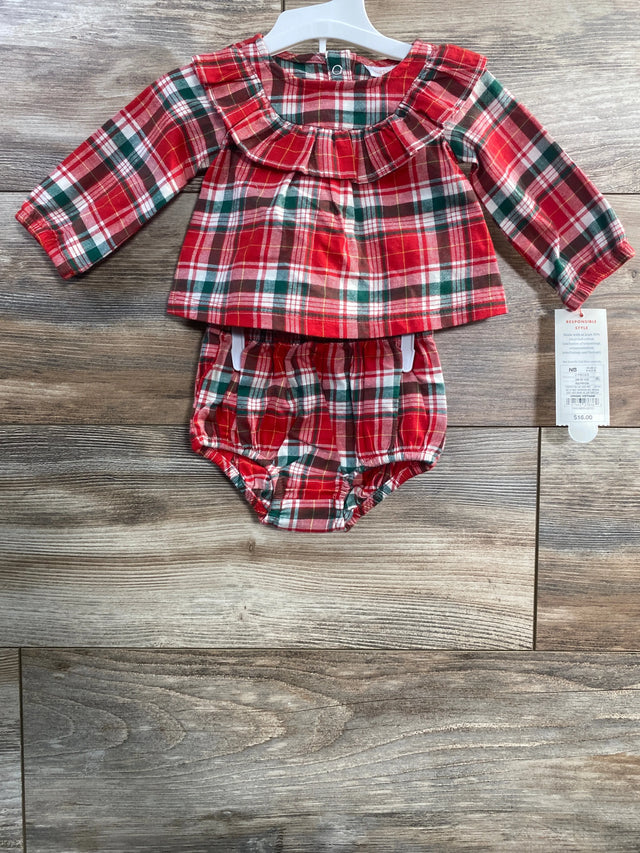 NEW Cat & Jack Plaid Top & Bottoms Red sz Newborn - Me n Mommy To Be