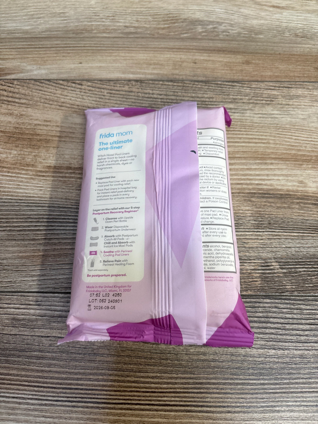 NEW Frida Mom Perineal Witch Hazel Cooling Pad Liners - 24ct