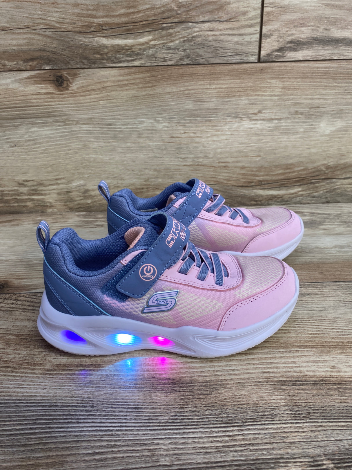 Skechers S-Lights Sola Glow Ombre Deluxe Sneakers Pink sz 11.5c