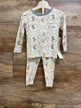NEW Tres Beau et Belle 3pc Bamboo Pajama Set with Socks White sz 12m