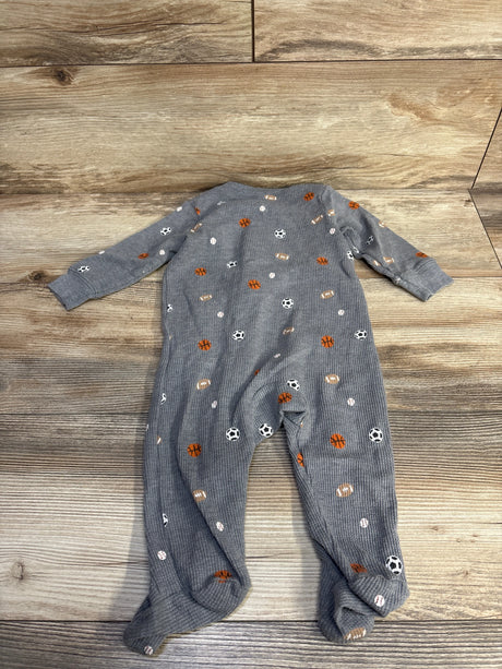 Carter's Sports Balls Sleeper Grey sz 6m - Me n Mommy To Be