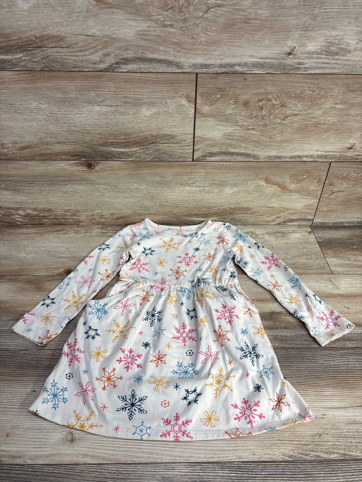 Cat & Jack Snowflake Dress Cream sz 4-5T