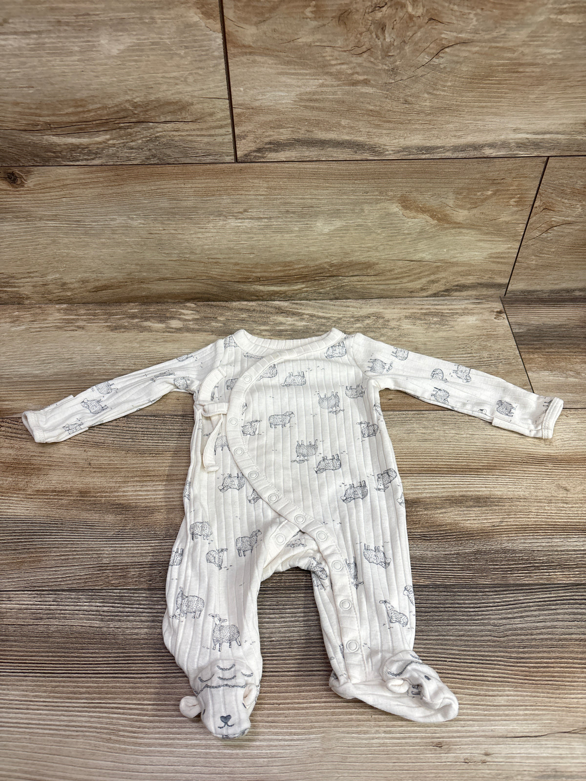 Just One You Ribbed Kimono Sleeper Ivory sz Newborn
