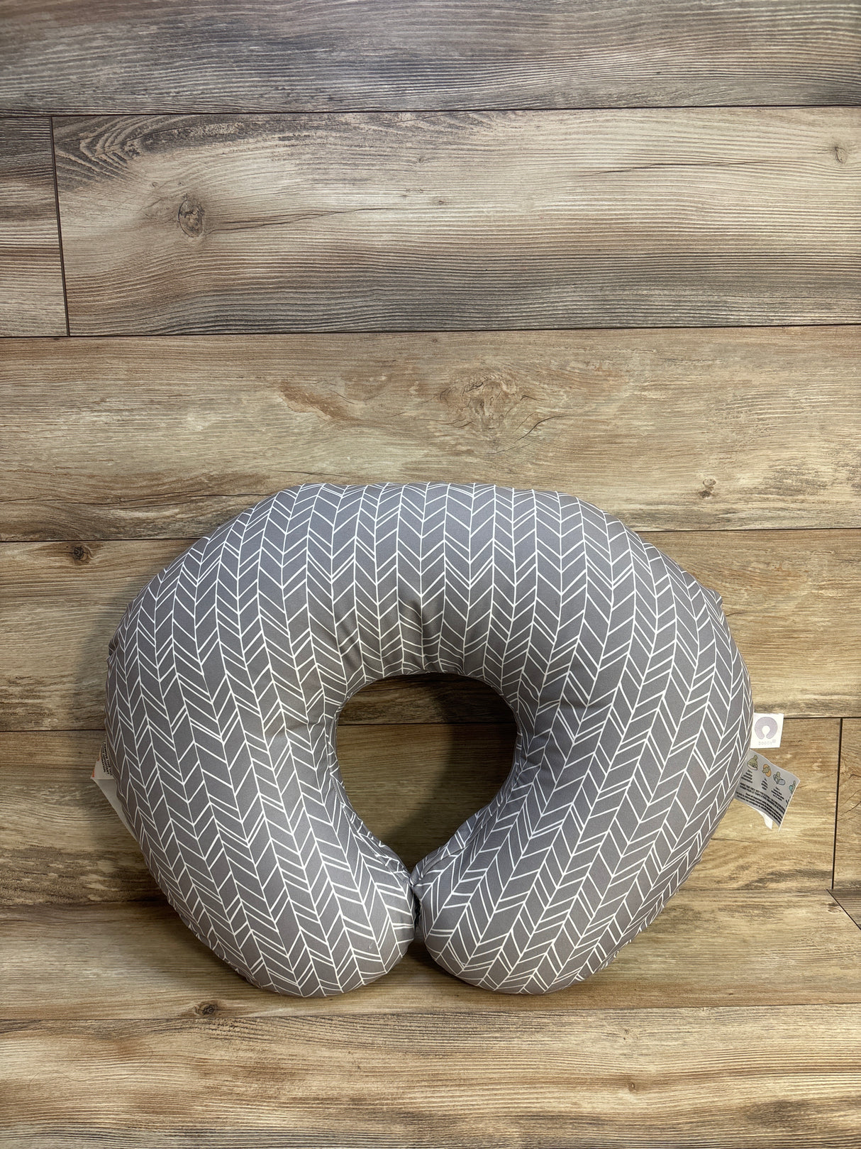 Boppy Nursing Pillow with Grey Chevron Slipcover
