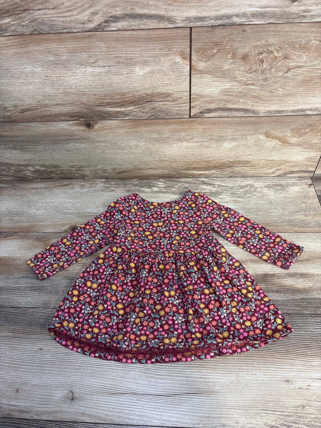 Cat & Jack Floral Dress Burgundy sz 18m