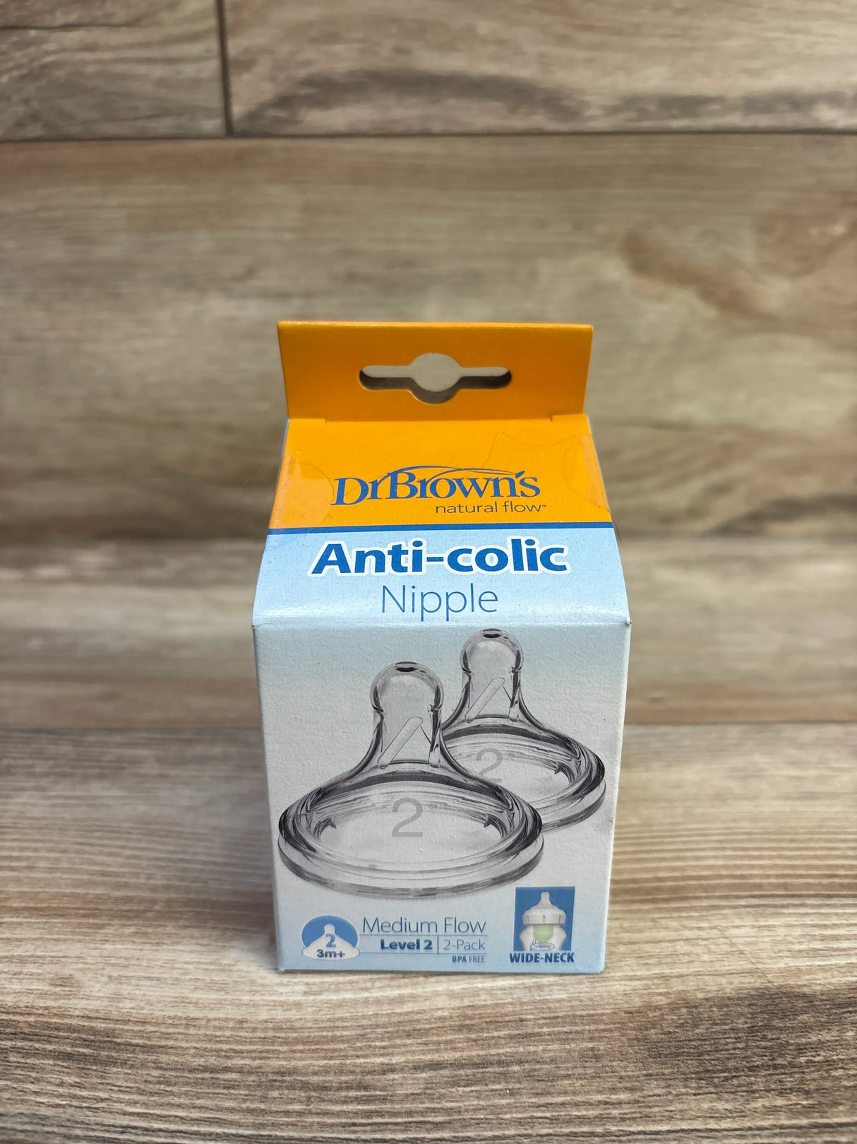 NEW Dr. Brown's Anti-Colic Medium Wide Nipples 2pk Level 2