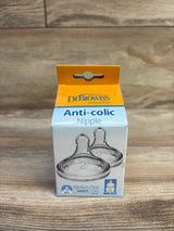 NEW Dr. Brown's Anti-Colic Medium Wide Nipples 2pk Level 2