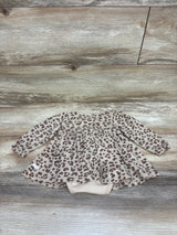 Tahari Long Sleeve Cheetah Print Knit Bodysuit Dress Beige sz 6-9m