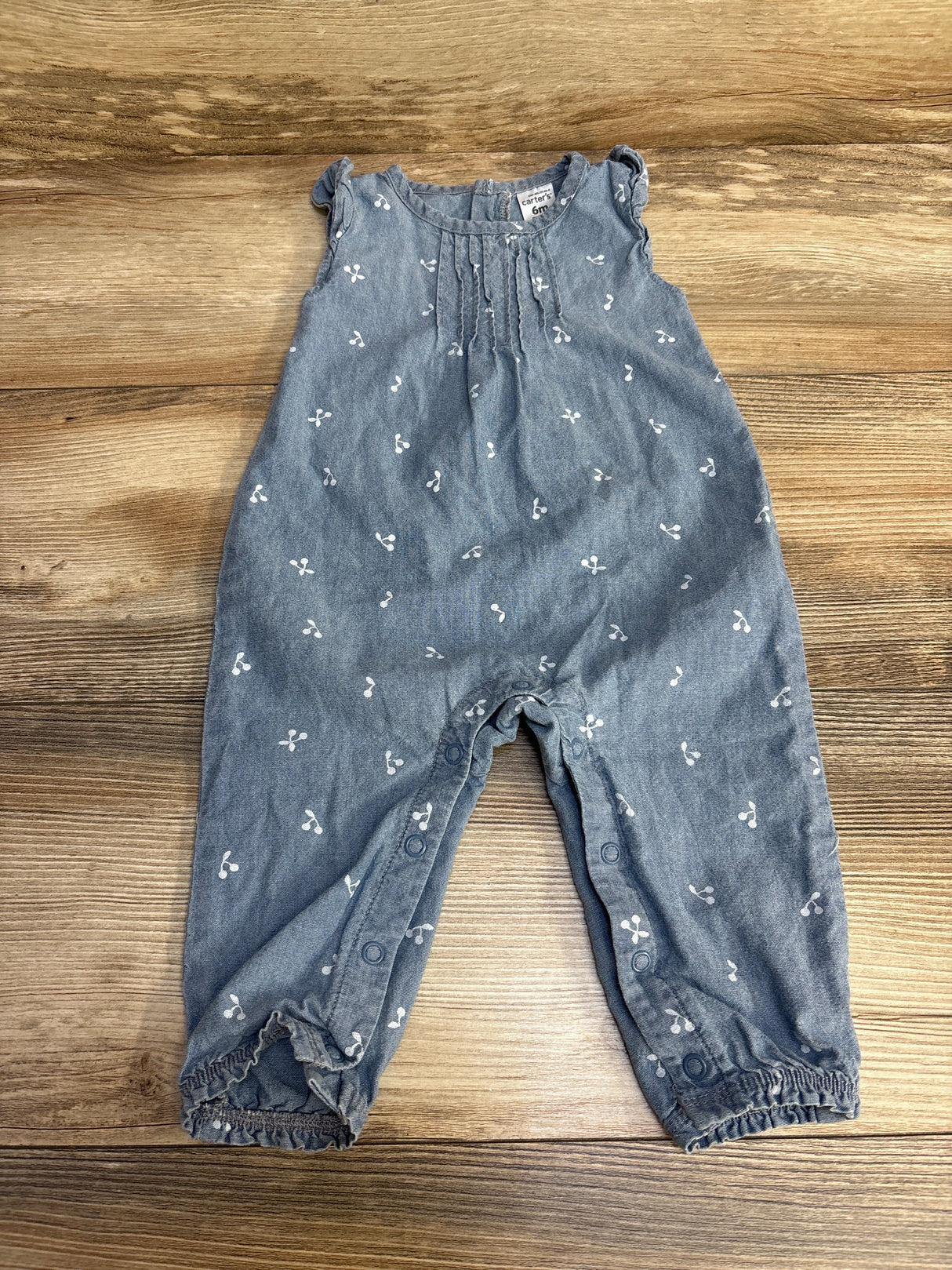 Carter's Chambray Romper Blue sz 6m - Me n Mommy To Be