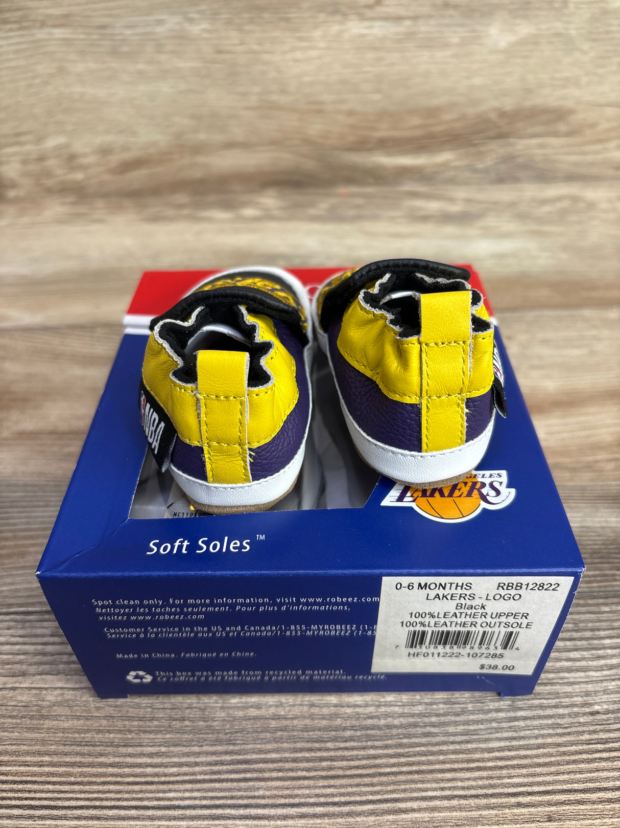 NEW Robeez NBA Lakers Soft Sole Shoes sz 1/2c