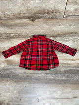 Old Navy Plaid Button Up Shirt & Bowtie Red sz 6-12m