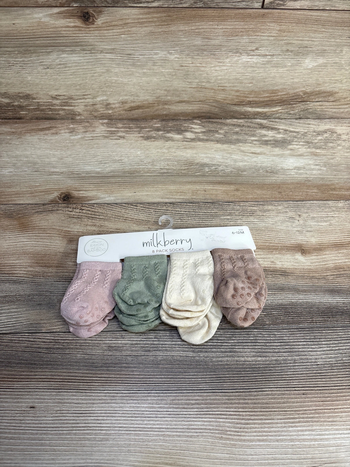 NEW Milkberry Bamboo Socks, 8pk sz 6-12m