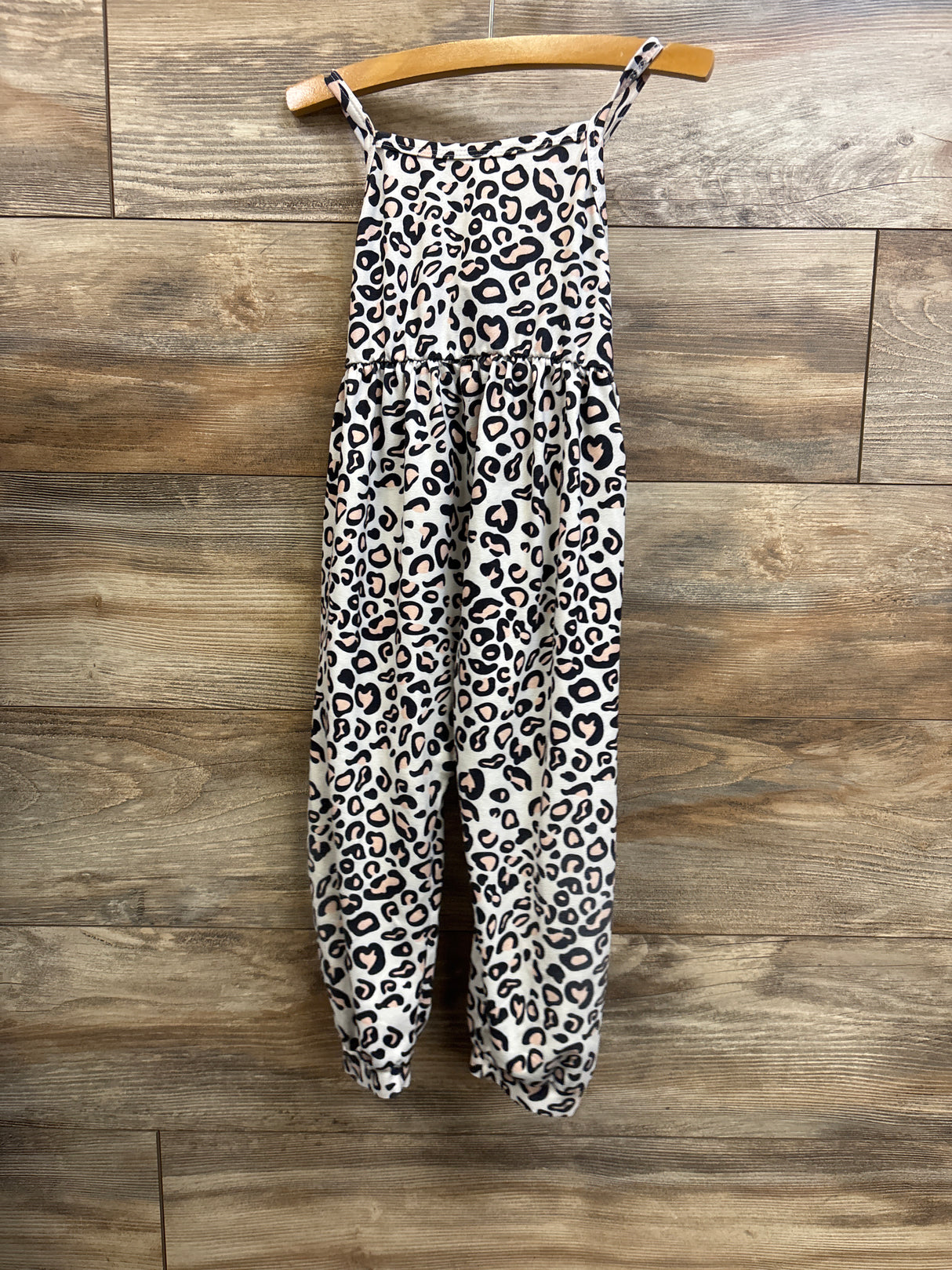 Generic Leopard Print Sleeveless Jumpsuit White sz 3-4T