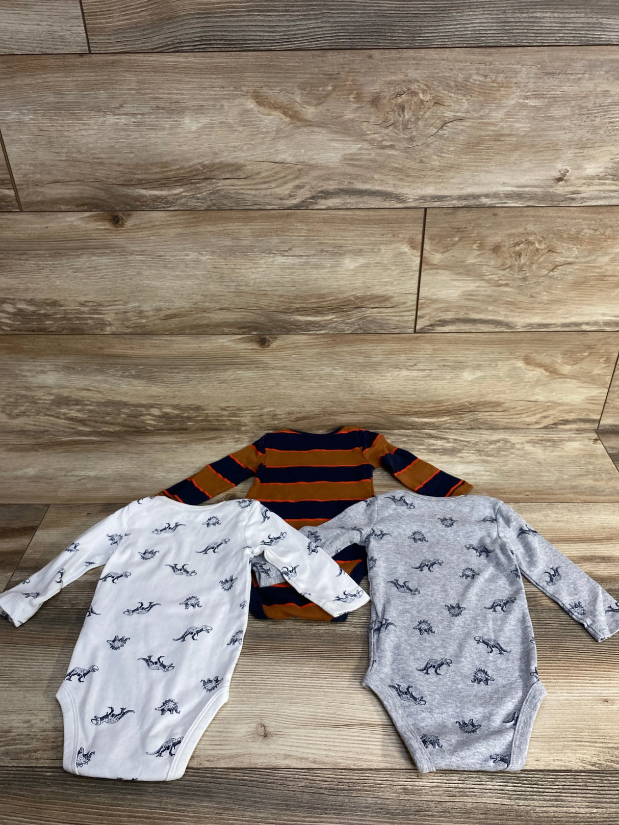 Carter's 3pk Long Sleeve Bodysuits Grey sz 6m