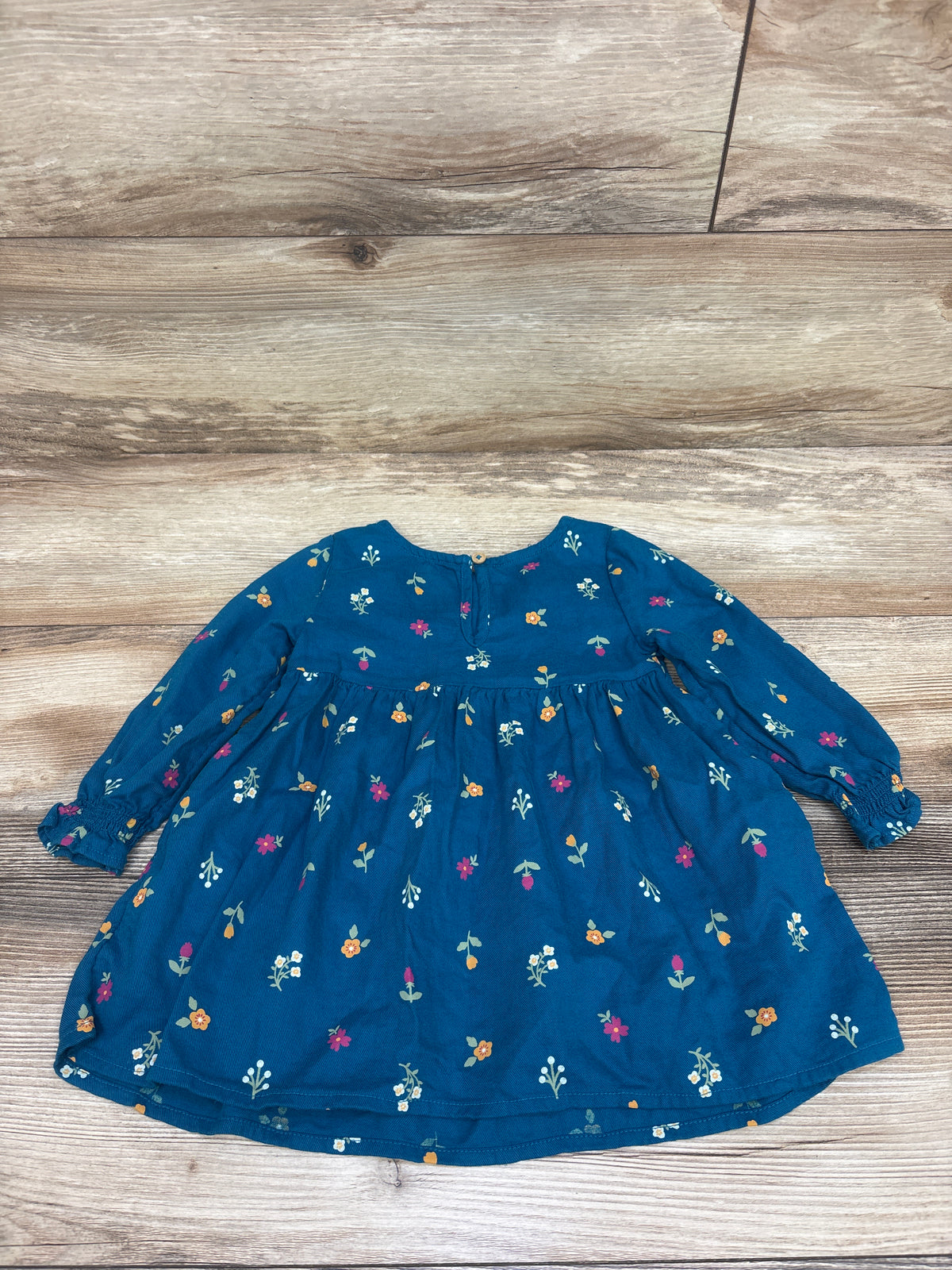 Cat & Jack Long Sleeve Smocked Dress Blue sz 18m