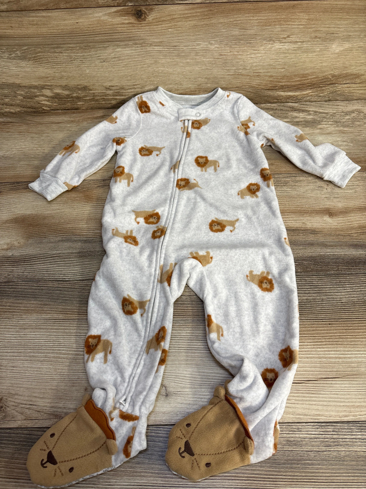 Carter's Lion Print Blanket Sleeper Grey sz 12m - Me n Mommy To Be