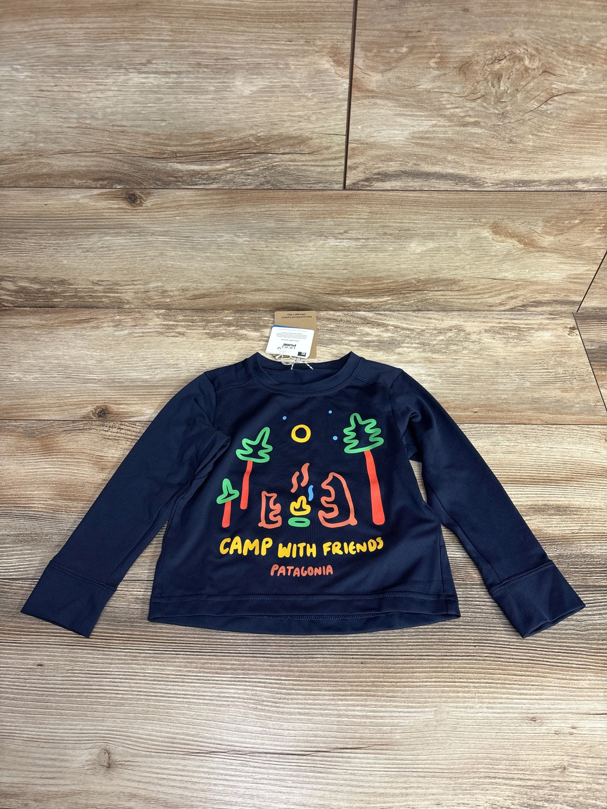 NEW Patagonia Active Camp With Friends Shirt Navy sz 2T