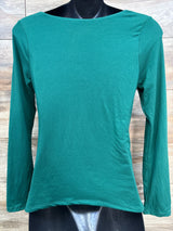 Heart Hips Long Sleeve Ruched Maternity Shirt Green sz Medium