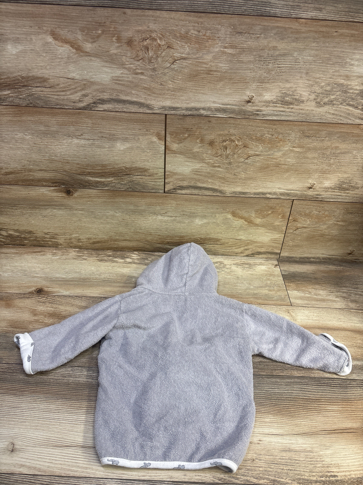 Snug Hooded Terry Cloth Robe Grey sz 0-9m