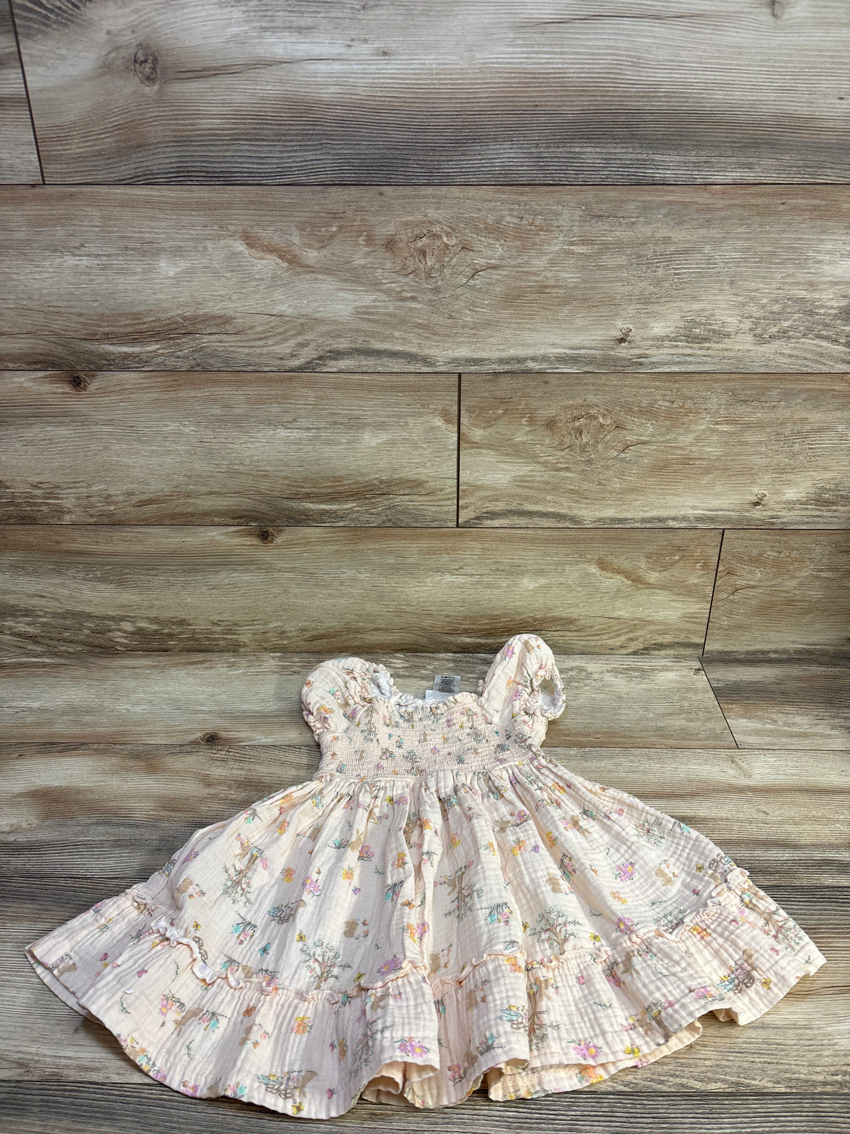 Bonnie Jean Smocked Gauze Dress Beige sz 3T