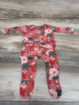 Gigi & Max Bamboo Ruffle Floral Sleeper Red sz Newborn